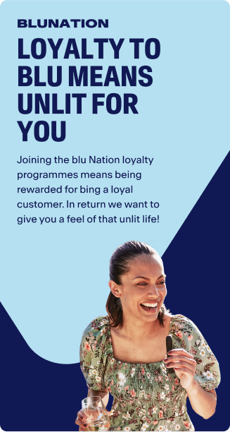 bluNation Rewards - Let blu reward you.  Join bluNation and earn points toward exclusive coupons, merge, egift cards and more.  You'll even get 1,000 points just for signing up!